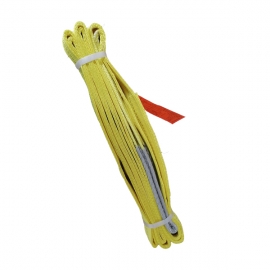 黄色扁平吊装带与绿色扁平吊装带塑封包装、纸箱装箱展示图